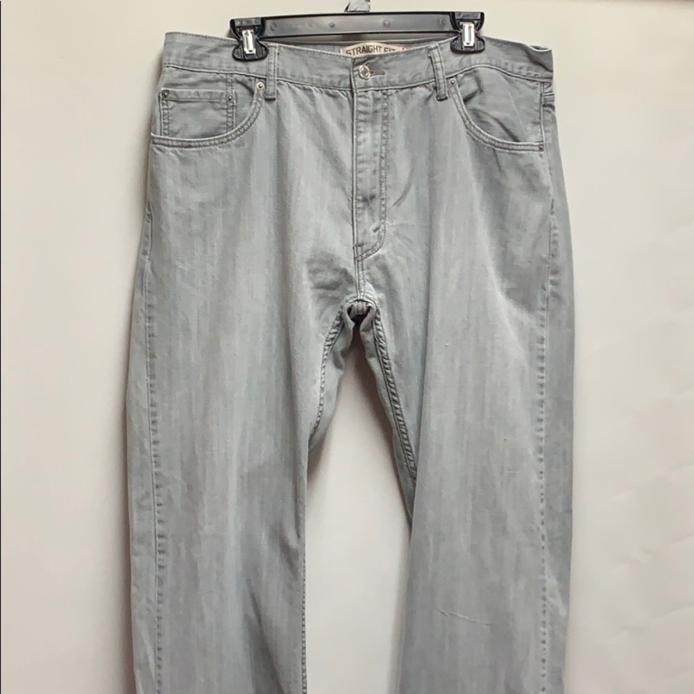 Levi’s Mens 38x34 Original Riveted 505 Straight Leg Zipper Fly Grey Jeans
